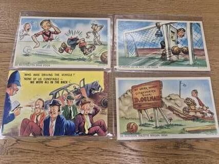 Historische ansichtkaarten o.a. met humor en sport – ca 1900-1960